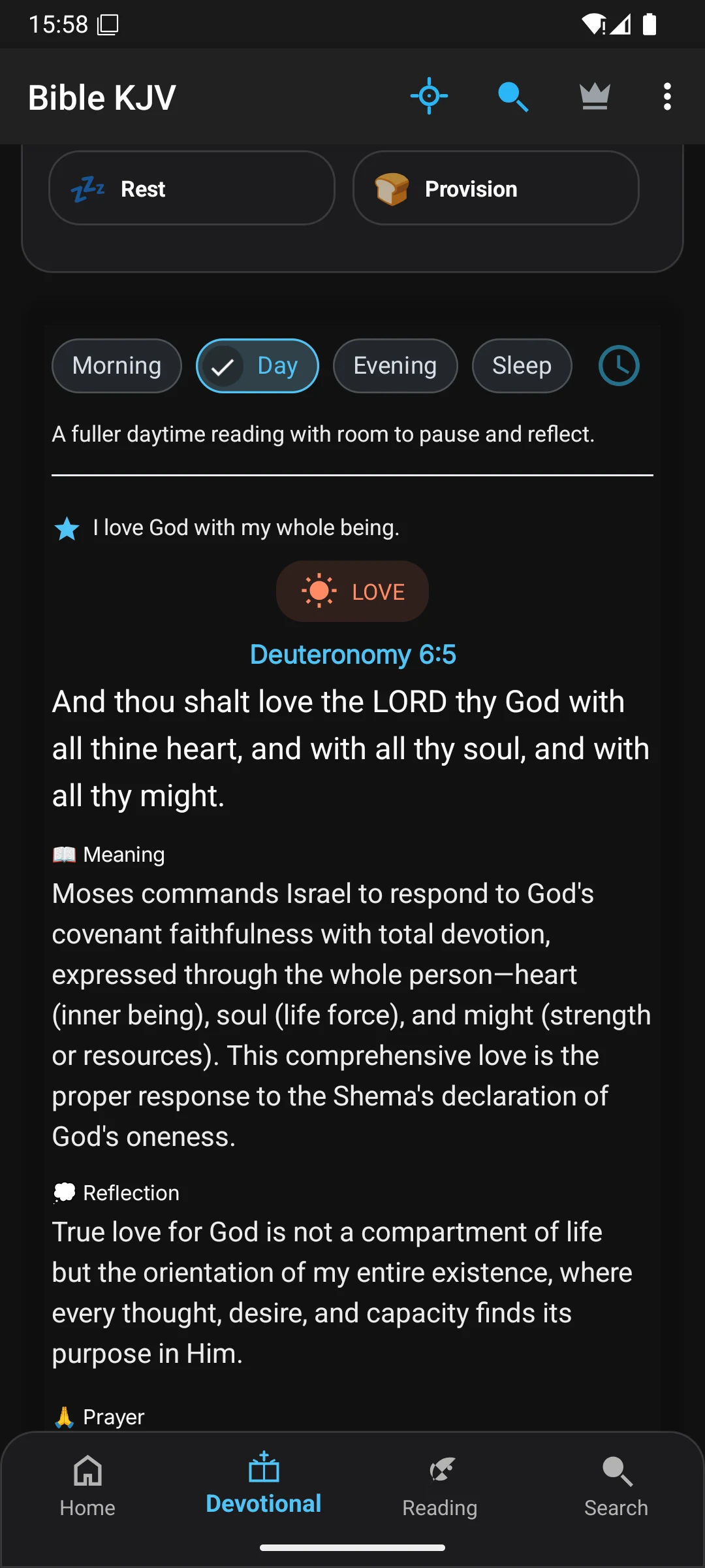 Day devotional screen