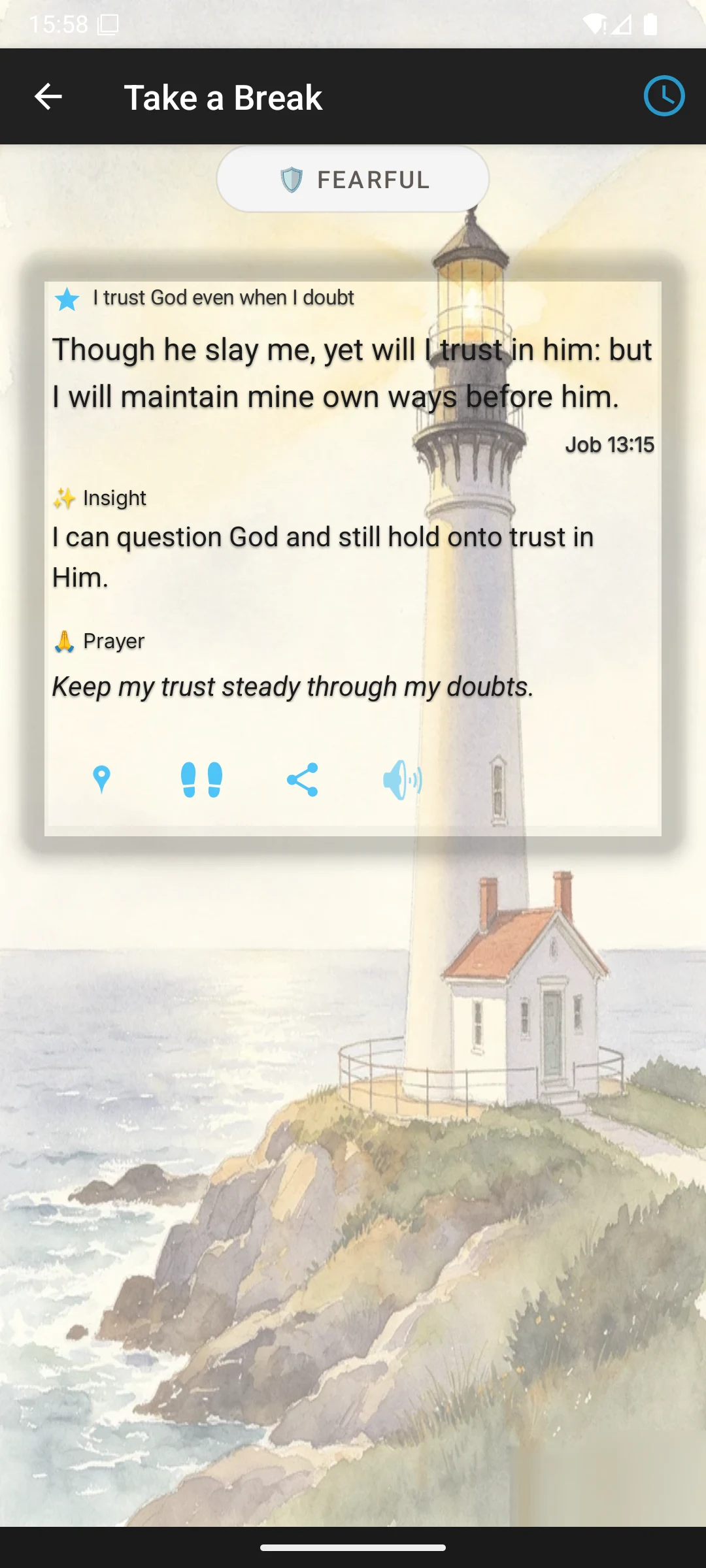 Take a Break devotional card result in the KJV app